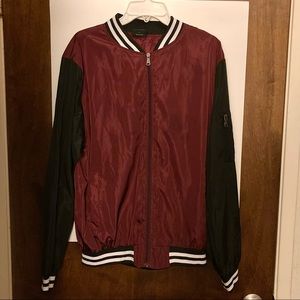 Original Deluxe Burgundy Varsity Bomber Jacket